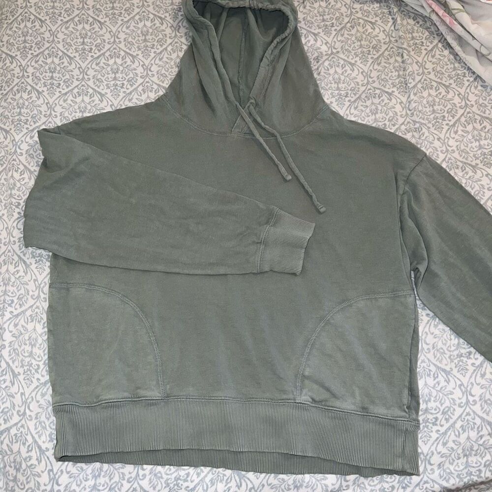 Sage green sweat shirt cropped hoodie bundle set size S - Picture 3 of 6
